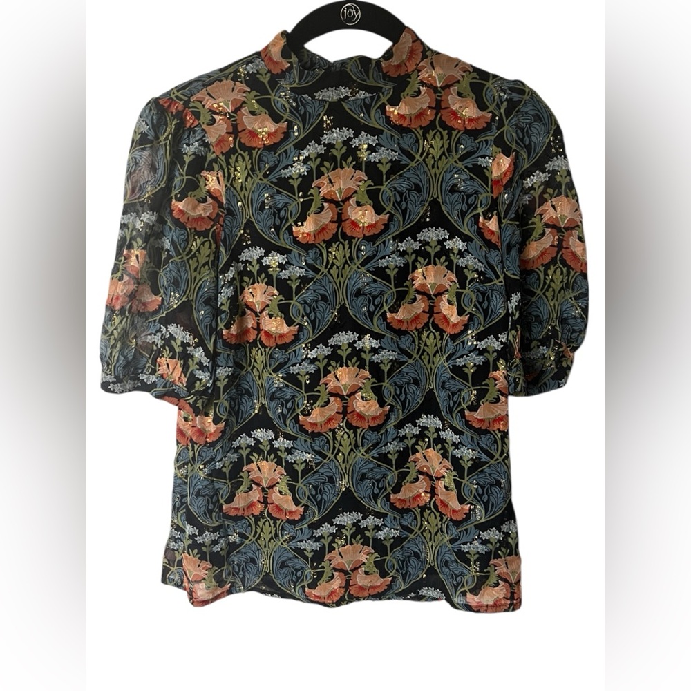 Anthropologie Meadow Rue Floral Patterned Blouse Size 00